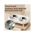 Fashion Pet Food And Water Station Dual Stainless Steel Bowls with Neck Support for Cats And Dogs - Image 4
