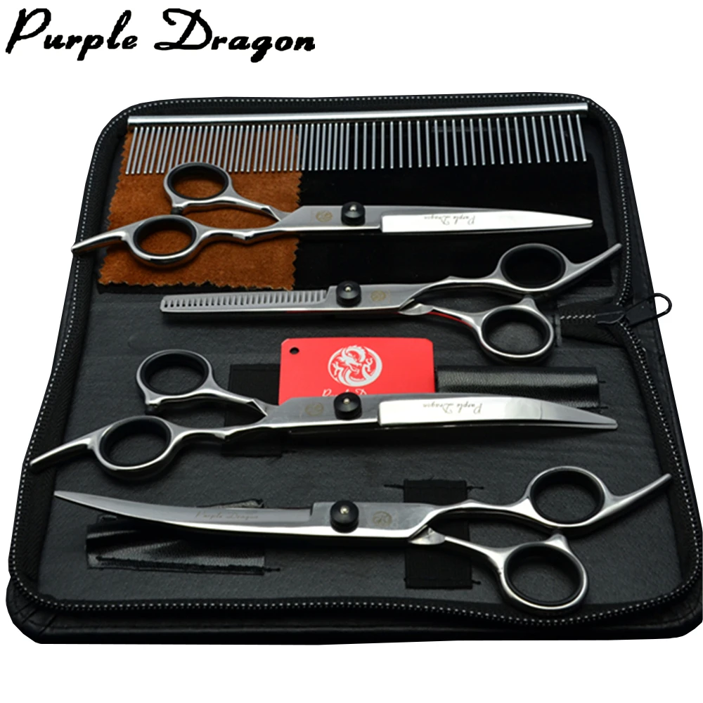 S02bd65a5b8bf43bc9c5ed03ace27064bv.webp Dog Grooming Scissors Purple Dragon 6" 7" Stainless Pet Beauty Scissors Cutting Scissors Thinning Shears Curved Scissors Z3001 - Image 1
