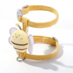 Cat Harness Leash Collar Set Adjustable Cartoon Bee Double Layer Dog Harness for Small Medium Pet Collar Leash Outdoor Walking - Image 5