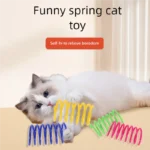 Colourful plastic coil spring toys for indoor cats