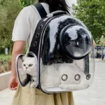 Transparent Space Capsule Pet Backpack Carrier Lightweight Portable Breathable Foldable for Cats Dogs Outdoor Travel Adventure