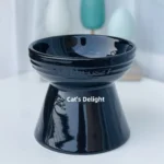 Cool Color Ceramic Pet Bowl High Footed round Mouth Water Bowl Feeding Tray Anti Flip Anti Black Chin for Cats And Dogs - Image 4