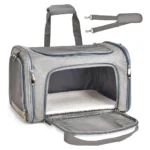 Collapsible soft-sided pet carrier for cats and small dogs
