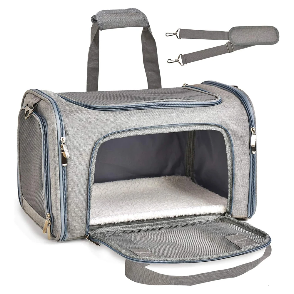 S8230a0128ac2492a9fa44f3081717c8f2.webp Collapsible soft-sided pet carrier for cats and small dogs