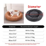 Round Dog Bed Winter Warm Cat Bed Plush Basket for Dog Washable Pet Bed for Small Medium Large Dog Sofa Cat - Image 23