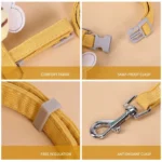 Cat Harness Leash Collar Set Adjustable Cartoon Bee Double Layer Dog Harness for Small Medium Pet Collar Leash Outdoor Walking - Image 6