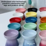 Cool Color Ceramic Pet Bowl High Footed round Mouth Water Bowl Feeding Tray Anti Flip Anti Black Chin for Cats And Dogs