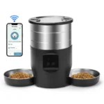 4.5L automatic pet feeder with two stainless-steel bowls