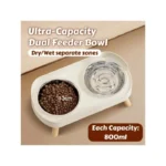 Fashion Pet Food And Water Station Dual Stainless Steel Bowls with Neck Support for Cats And Dogs - Image 2