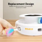 ROJECO 2 in 1 Smart Cat Toys Automatic Feather Fun Ball Toy Set For Cat Dog 5 Modes Electronic Interactive Pet Toy Accessories - Image 4