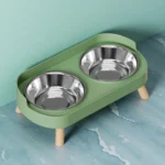 Fashion Pet Food And Water Station Dual Stainless Steel Bowls with Neck Support for Cats And Dogs - Image 10