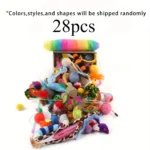 56pcs/28pcs/14pcs Cat Toys Mixed Pack. A Combination of Various Plastic Toys and Plush Toys Suitable for Multiple Cats To Play - Image 9