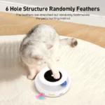 ROJECO 2 in 1 Smart Cat Toys Automatic Feather Fun Ball Toy Set For Cat Dog 5 Modes Electronic Interactive Pet Toy Accessories - Image 2